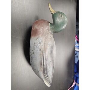 Vintage Plasti Duk Mallard Drake Duck Decoy Plastic Keel Hunting Decor Waterfowl